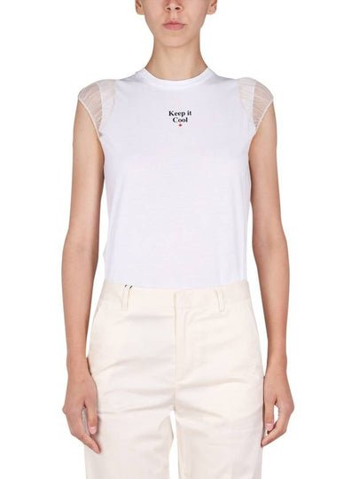 Women's Slogan Print Sleeveless White - DSQUARED2 - BALAAN 2