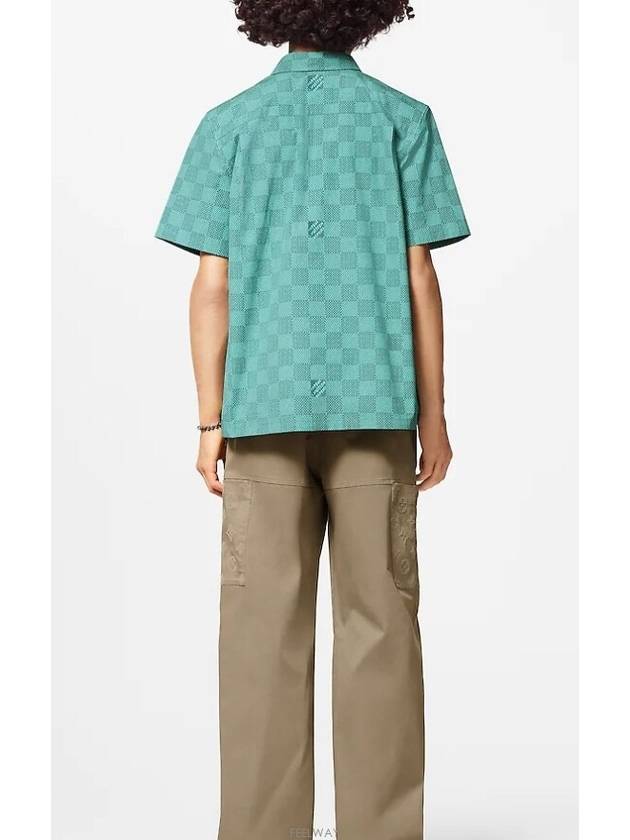 1AFQXY Printed Short Sleeved Cotton Shirt - LOUIS VUITTON - BALAAN 3