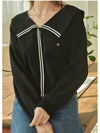 Drizzle Sailor Collar Cardigan Black - MICANE - BALAAN 3