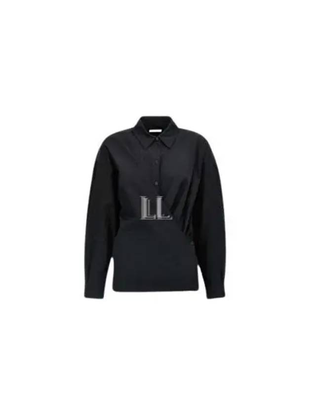 Straight Collar Twisted Shirt Black - LEMAIRE - BALAAN 2