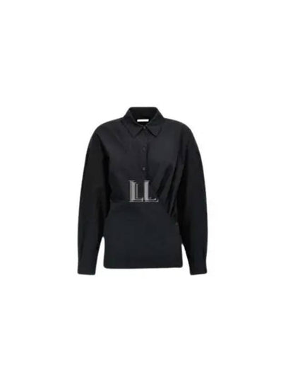 Straight Collar Twisted Shirt Black - LEMAIRE - BALAAN 2