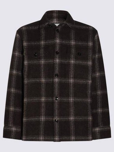 Sable Check Overshirt Jacket Dark Coffee - AMI - BALAAN 1