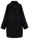 Mars wool hidden button half coat black MARS12BK - RAMUSTUDIO - BALAAN 2