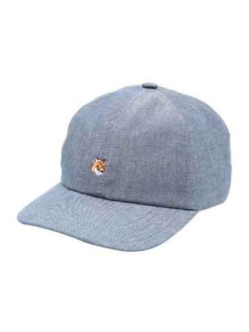 Small Fox Head Embroidery 6P Ball Cap Indigo - MAISON KITSUNE - BALAAN 1