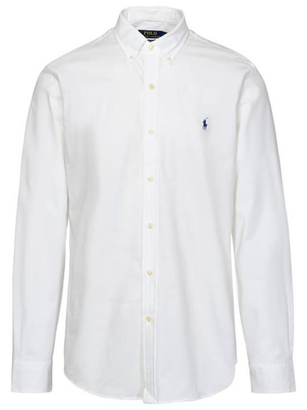 Embroidered Pony Logo Long Sleeve Shirt White - POLO RALPH LAUREN - BALAAN 1