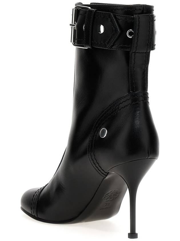 Women's Leather Bootie Ankle Boots Black - ALEXANDER MCQUEEN - BALAAN 3