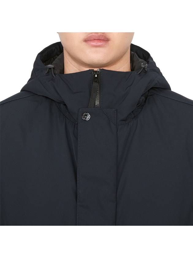 Techno Fabric Hooded Jacket Navy - STONE ISLAND - BALAAN 7