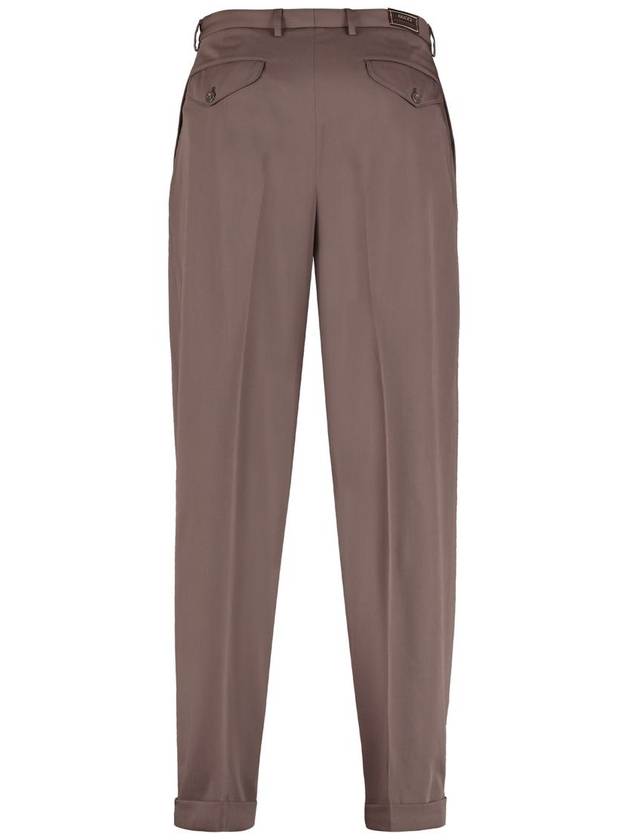 label wool straight pants brown - GUCCI - BALAAN 3