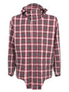 Men's Check Print Parka Hooded Jacket Red - BURBERRY - BALAAN 2