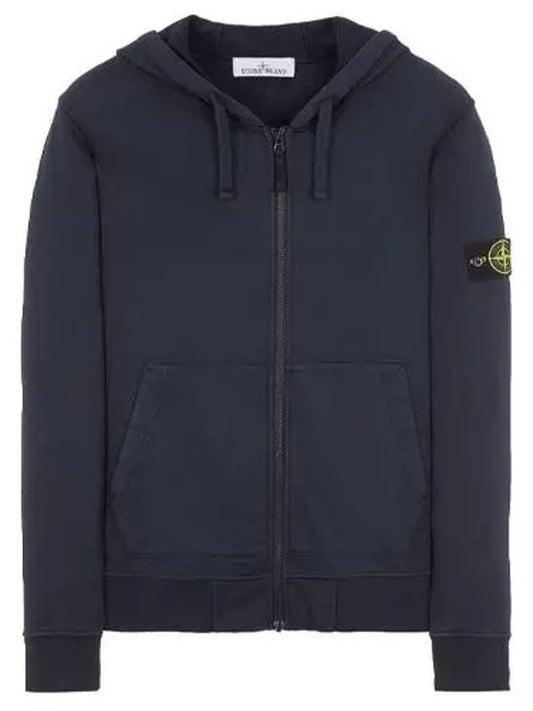 Men Wappen Cotton Fleece Hooded Zip Up Navy - STONE ISLAND - BALAAN 2