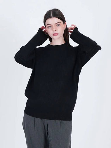 Hazy Raglan Ribbed Knit Top Black - CHANCE'S NOI - BALAAN 1