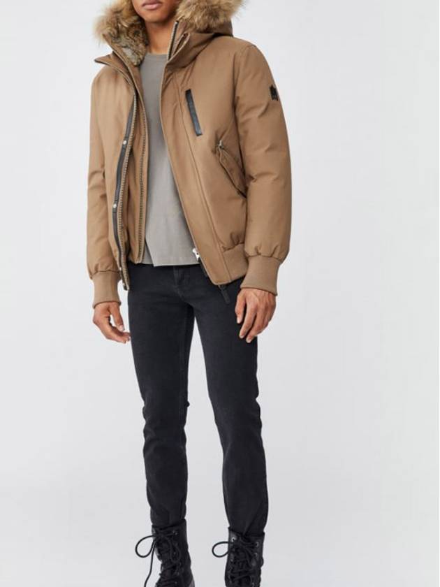 Dixon Nordic Tech Down Natural Fur Bomber Jacket Light Camel - MACKAGE - BALAAN.