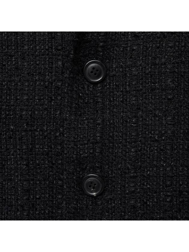 Fancy Tweed Tailored Jacket Black - NOIRER - BALAAN 6