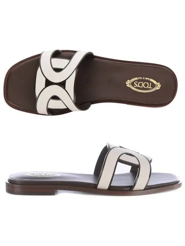 Women's Chain Flat Slippers White - TOD'S - BALAAN 3