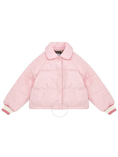 Burberry Girls Seashell Pink Athena Quilted Bomber Jacket, Size 4Y - BURBERRY - BALAAN 1