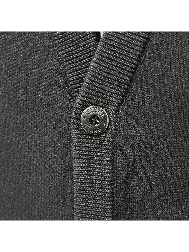 Wappen Patch V-Neck Cardigan Black - STONE ISLAND - BALAAN 8