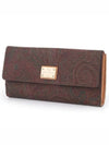 Paisley Print Gold Logo Long Wallet Brown - ETRO - BALAAN 2