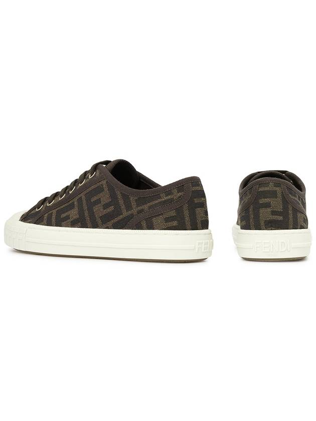 Domino FF Fabric Low Top Sneakers Brown - FENDI - BALAAN 7