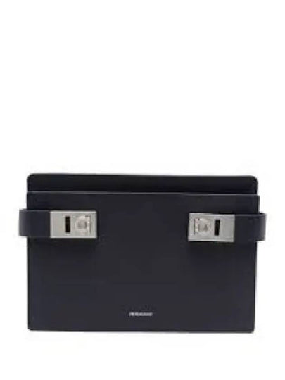 Gancini Buckle Pouch Bag Midnight Blue - SALVATORE FERRAGAMO - BALAAN 2