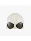 Extra Fine Merino Wool Goggle Beanie White - CP COMPANY - BALAAN 3