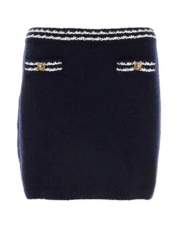 Back logo embroidered cashmere silk skirt 271250 - MIU MIU - BALAAN 1