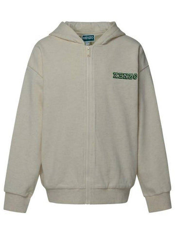 Kids Back Logo Knit Hoodie Ivory - KENZO - BALAAN 1