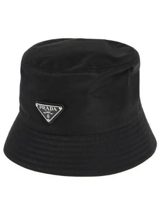 Triangle Logo Re-nylon Bucket Hat Black - PRADA - BALAAN 2