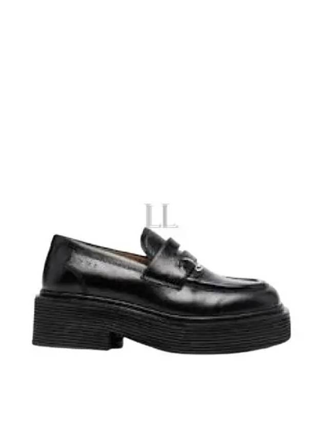 Men's Shiny Leather Moccasin Loafers Black - MARNI - BALAAN 2