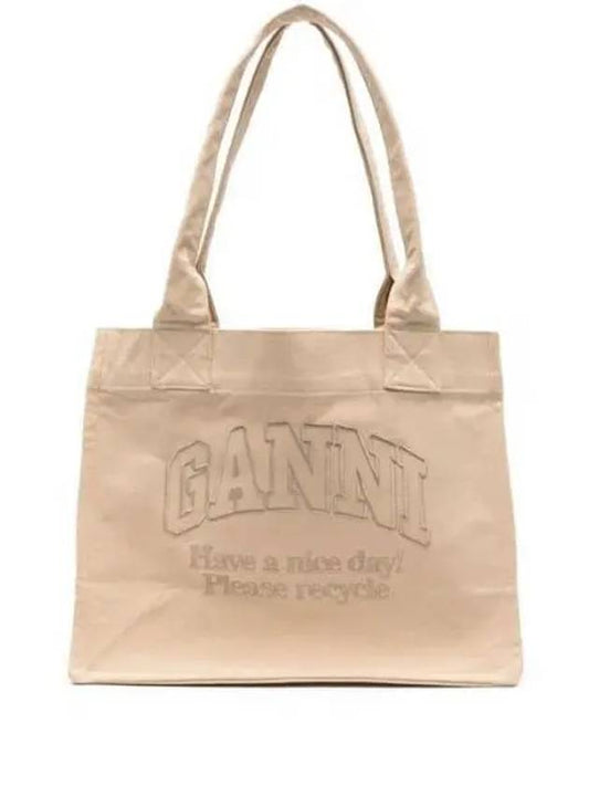 24SS A5575 Cream Large Canvas Tote Bag 1006284 - GANNI - BALAAN 1