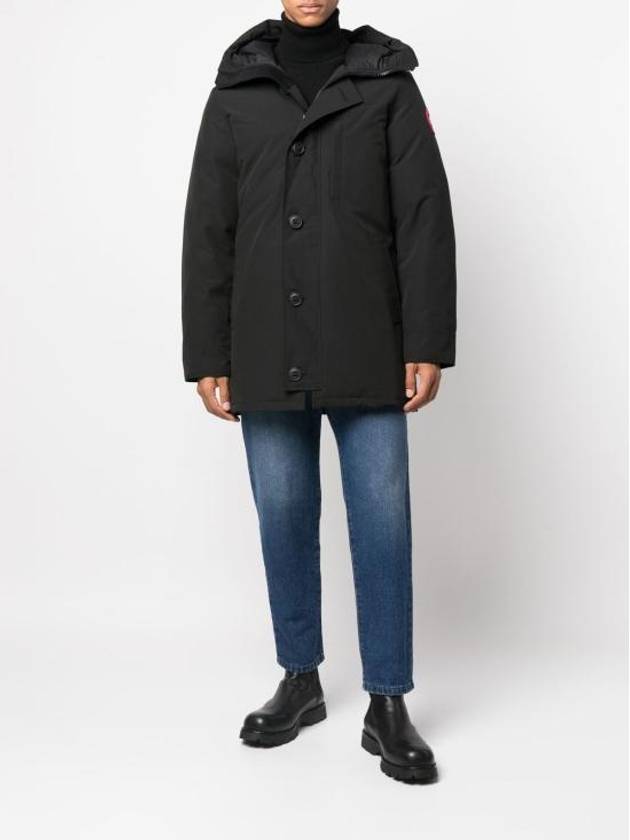 Chateau Logo Hooded Parka Black - CANADA GOOSE - BALAAN 5