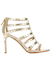 Lovestud Metallic Sandals Heel Gold - VALENTINO - BALAAN.