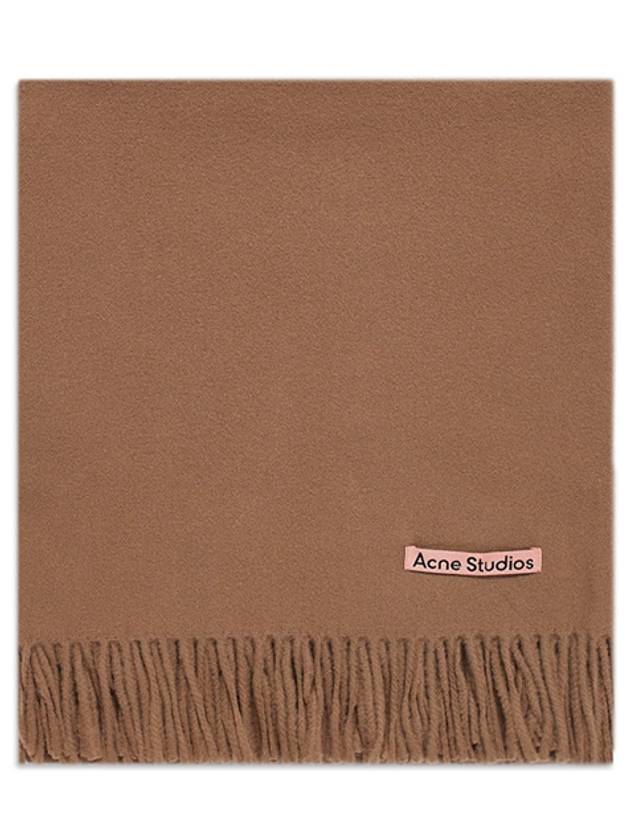 Logo Wool Fringe Scarf  Brown - ACNE STUDIOS - BALAAN 2