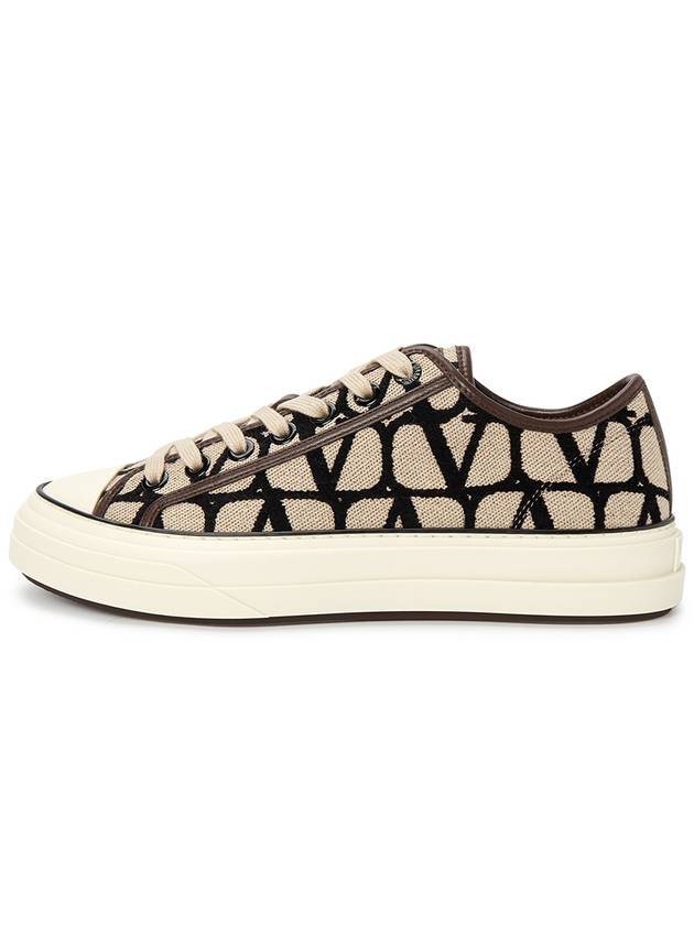 Toile Iconographe Low Top Sneakers Beige - VALENTINO - BALAAN 5