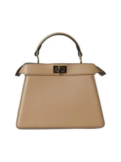 Peekaboo I See You Leather Tote Bag Beige - FENDI - BALAAN 2