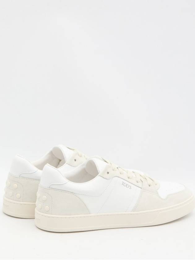 Suede Leather Low Top Sneakers White - TOD'S - BALAAN 4