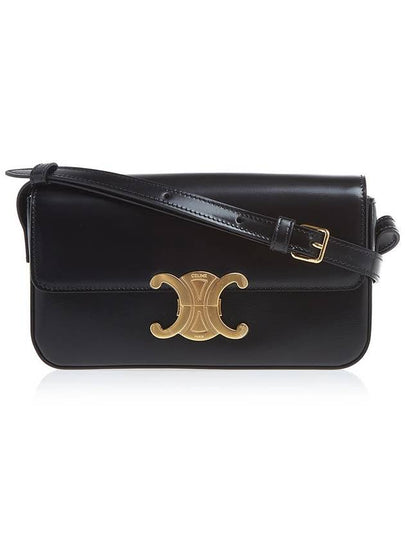 Claude Shiny Calfskin Shoulder Bag Black - CELINE - BALAAN 2