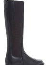 Logo Pebble Leather Chelsea Long Boots Black - THOM BROWNE - BALAAN 11