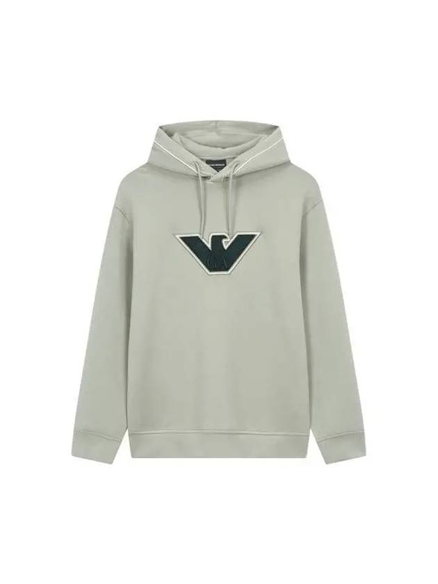 Men s Eagle Logo Patch Hooded Sweatshirt Light Green 271323 - EMPORIO ARMANI - BALAAN 1