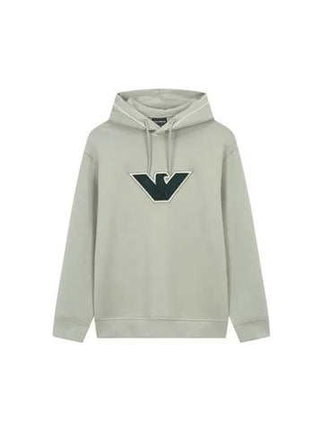 Men s Eagle Logo Patch Hooded Sweatshirt Light Green 271323 - EMPORIO ARMANI - BALAAN 1