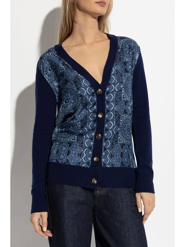 Etro Cardigan With Decorative Pattern, Women's, Navy Blue - ETRO - BALAAN 3