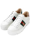 Ace Embroidered Bee Platform Low Top Sneakers White - GUCCI - BALAAN 2