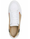 House Check Leather Sneakers Optic White - BURBERRY - BALAAN 5