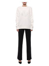 Crystal Logo Sweatshirt Off White - MONCLER - BALAAN 4