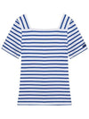 Pleneuf Square Neck Sailor Short Sleeve T-Shirt White Blue - SAINT JAMES - BALAAN 2