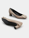 Trompette Metal Buckle Pumps Beige - ROGER VIVIER - BALAAN 6