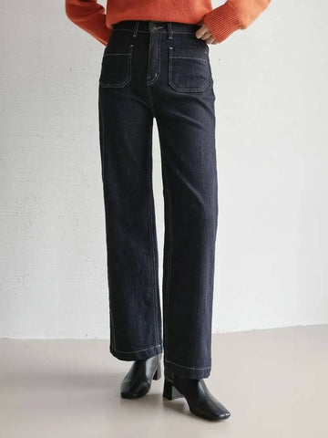 Gad Hidden Banding Brushed Wide Raw Denim Pants - MONO AT.D - BALAAN 1