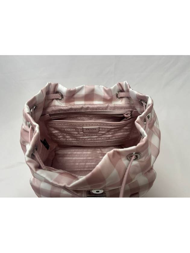 Women s nylon backpack triangle logo pastel check 1BZ677 2ECF - PRADA - BALAAN 3