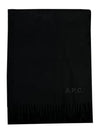 Signature Embroidered Logo Wool Muffler Black - A.P.C. - BALAAN 2