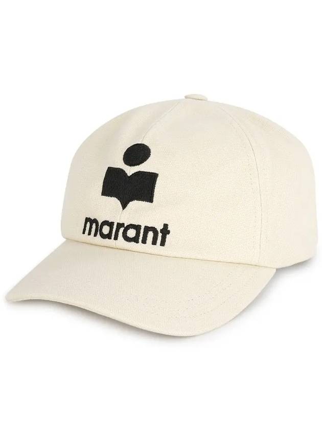 Tyron Logo Cotton Ball Cap Ecru - ISABEL MARANT - BALAAN 3