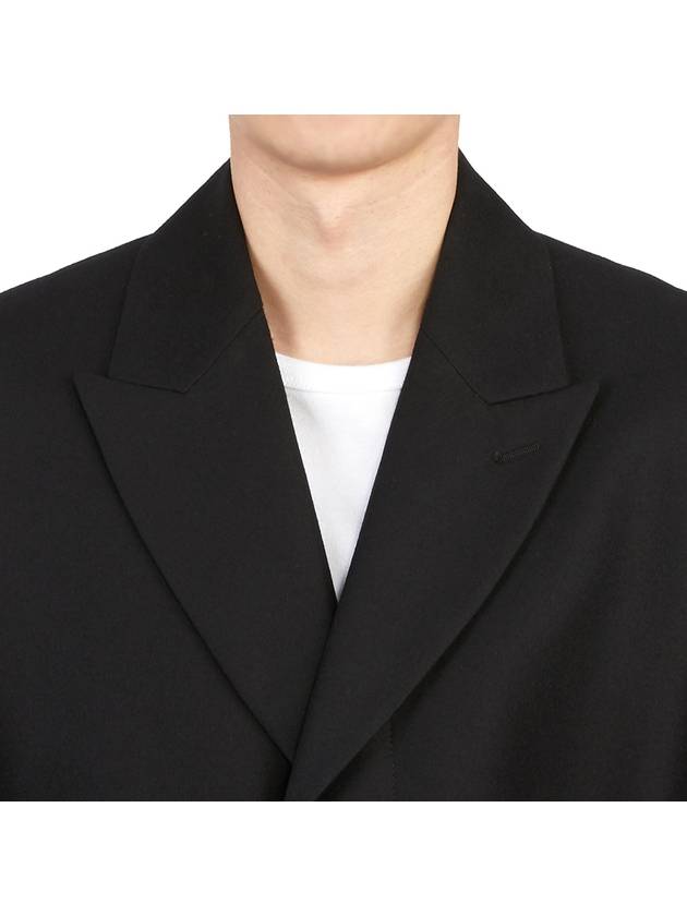 logo buckle wool single coat black - DIOR - BALAAN.